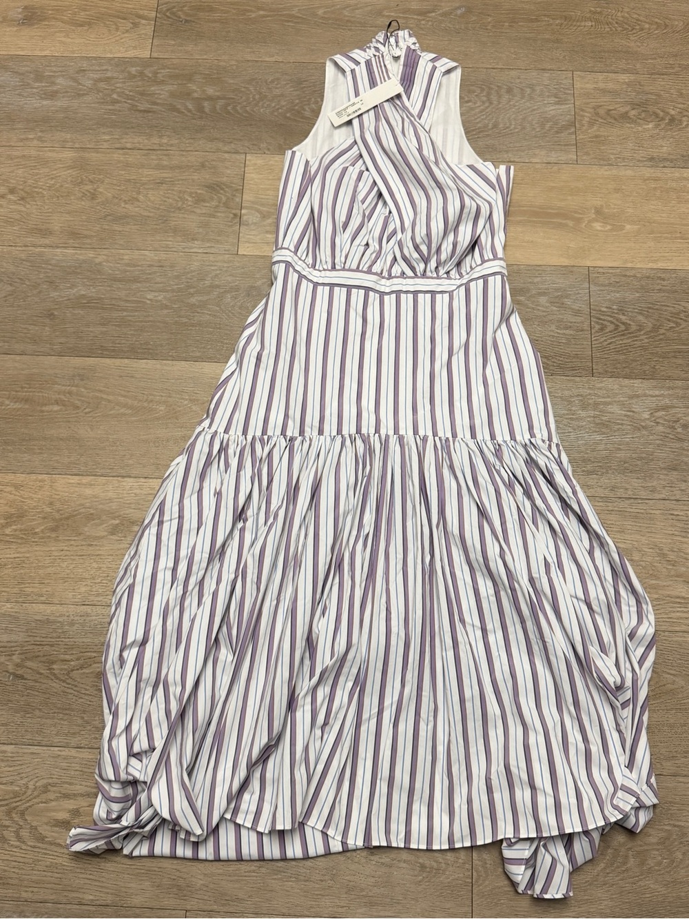 Veronica Beard Radley Striped Midi Dress Off White Multi Size 10 598$ NWT - Picture 3 of 16